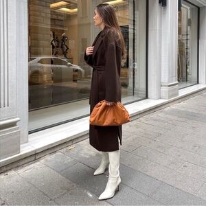 Zara Chocolate Brown Coat Blogger Favorite